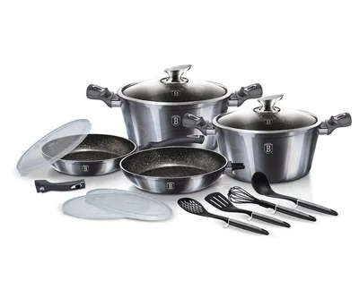 Obrázok produktu pre BERLINGERHAUS Súprava riadu s mramorovým povrchom 13 ks Carbon PRO Line