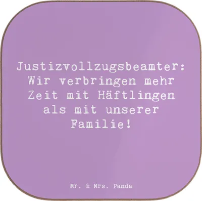 Produktbild von Mr. & Mrs. Panda Untersetzer für Gläser Spruch Justizvollzugsbeamte Zeit - Lavendeltraum - Geschenk, Holzuntersetzer, Berufsprodukte, Resozialisierung, Coaster, Gefängnis