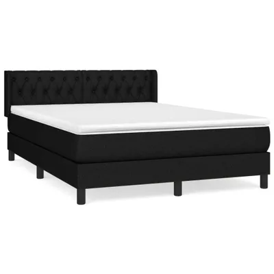 Produktbild von vidaXL Boxspringbett mit Matratze Schwarz 140x200 cm Stoff