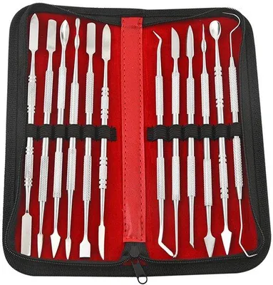 Produktbild von Rostfreier Stahlschaber, Was- und Lackier-Skulpturset (12 Teile)