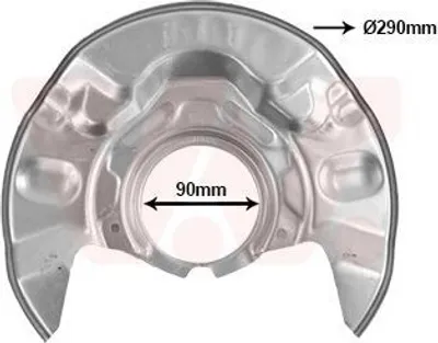 Produktbild von VAN WEZEL Spritzblech Bremsscheibe für TOYOTA COROLLA (ZZE12, NDE12, ZDE12) Vorne Rechts 5393372 Ankerblech