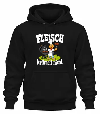 Productafbeelding van Fleisch valt niet uit elkaar. Grillmeester-opdruk. Sarcasme. Hoodie, zwart, XXL