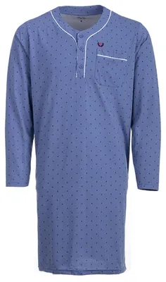 Produktbild von Nachthemd Langarm - Zacken , Farbe:blau, Größe:XL, KI-generiertes Bild