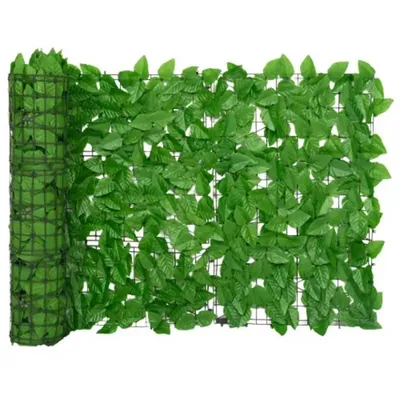 Zdjęcie produktu dla vidaXL Parawan na balkon z zielonymi liśćmi 200x75 cm
