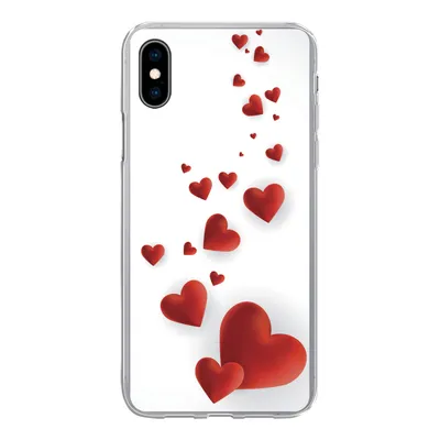 Produktbild von MuchoWow® Handyhülle Schutzhülle Hülle für iPhone Xs Eine Illustration eines Pfades der Herzen Silikon Softcase Handy Hülle - Handytasche