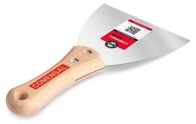 Immagine prodotto di COMENSAL® Spatola con manico in legno, 120 mm - Spatola per cartongesso - Design ergonomico
