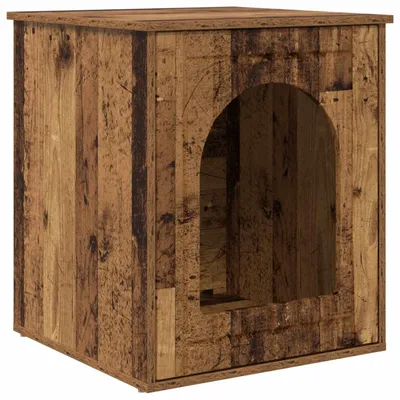 Immagine prodotto di vidaXL Casetta per gatti in legno recuperato 53 x 52 x 62 cm Materiale a base di legno
