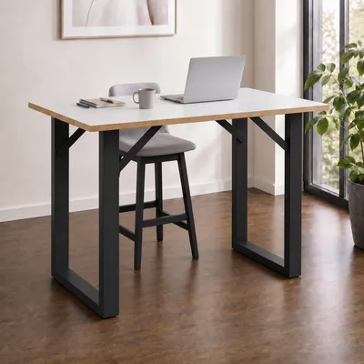 Produktbild von VCM Bartisch, Stehtisch und Meetingtisch, 138 x 80 x 102 cm, Hochtisch für Küche, Büro und Lounge - Salia