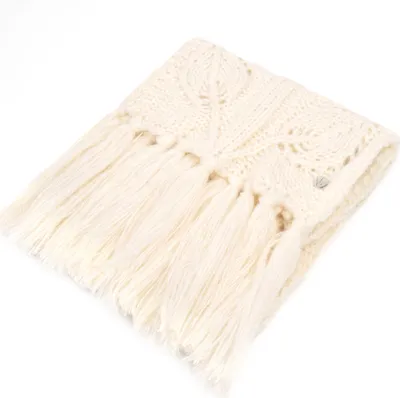 Produktbild von Damen Schal für Winter, Kuschelig, Warm, HEYO Winterschal mit Fransen HSD01 Ecru