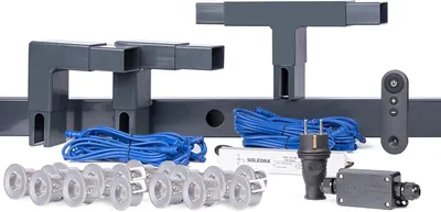 Image de Alberts 740238 Kit de mise en valeur, anthracite, 14 ampoules pour 14 m, profil 60 x 40 mm