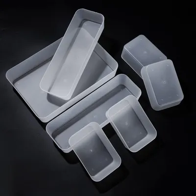 Schubladen-Organizer-Set 7-teilig, transparent, Kunststoff, stapelbar