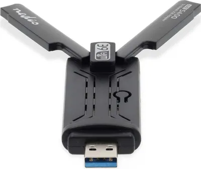 Produktbild von Nedis Netzwerk-Dongle - Wi-Fi - AX5400 - 2.4/5/6 GHz (Triple Band) - USB3.0 - Wi-Fi speed total: 5400 Mbps - Windows 10 / Windows 11