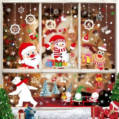 Immagine prodotto di Decorazioni natalizie per finestre, PVC, 10 fogli, 20 x 30 cm