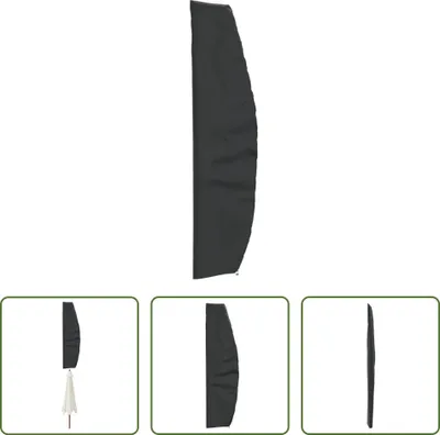 Zdjęcie produktu dla The Living Store Pokrowiec na parasol czarny 265x50/70/40 cm 420D Oxford