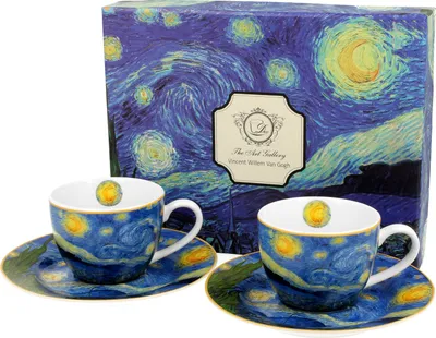 Image de Set de 2 tasses à espresso Van Gogh Starry Night 90 ml