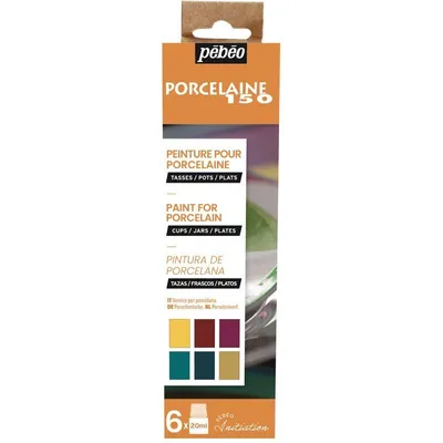 Image de Pebeo Porcelaine 150 Initiation Set, Brillant, 6 x 20 ml.