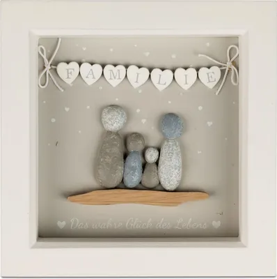 Produktbild von formano Wandbild Familie Holz Steinoptik Deko Bild aus Holz 20 x 20 cm Wanddeko