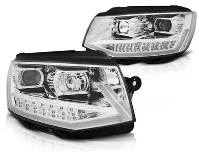 Produktbild von Scheinwerfer DRL LED Tagfahrlicht passend für VW T6 Bj. 15-19 Chrom mit LED Blinker LTI