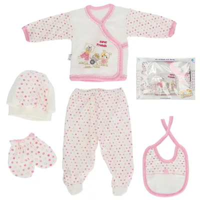 Produktbild von Baby Set 5-Teilig Babykleidung Erstausstattung Geschenkset Babykleidung Geburt Kinderkleidung Rosa