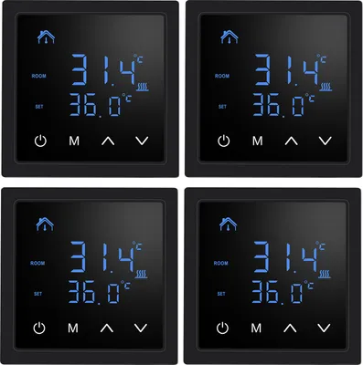 Produktbild von 4X Smart Thermostat 16A Raumthermostat elektrische Heizungssteuerung Fußbodenheizung, mit LED-Touchscreen, für zu Hause Büros Einkaufszentren Hotels