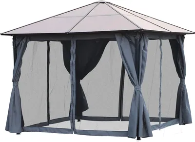 Zdjęcie produktu dla Pavilion 3 X 3M Namiot Imprezowy W Pawilonie Ogrodowym Z Panelami Bocznymi Dach Pc Aluminium Ciemnoszary