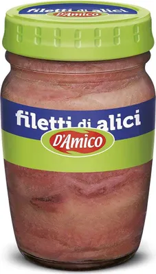 Produktbild von D'Amico Filetti di Alici Sardellenfilets in Sonnenblumenöl Sardellen 140g