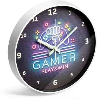 Zdjęcie produktu dla Zegar Ścienny dla Gracza - Play & Win - Świecący w Ciemności