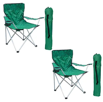 Produktbild von 2'er Set Anglersessel mit Getränkehalter und Tasche belastbar bis 120kg