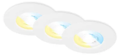 Obrázek produktu pro Sada 3 vestavných svítidel LED CCT stmívatelná 4,9 W 580 lm plastová bílá