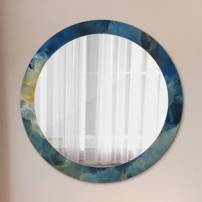 Produktbild von Ø80cm Modern Spiegel - Wandspiegel Wandmontage- Schlafzimmer - Onyx Marmor