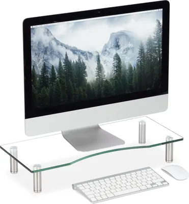 Obrázek produktu pro stojan na monitor relaxdays stříbrný, průhledný