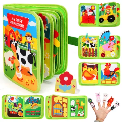 Imagen del producto de Tablero sensorial Montessori de fieltro, educativo, 1 unidad, para bebés y niños pequeños