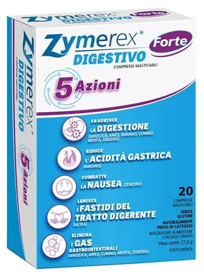Immagine prodotto di Zymerex Digestivo Forte 5 Azioni 20 Compresse Masticabili