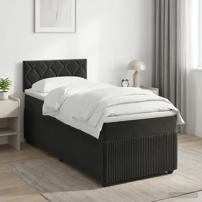 Immagine prodotto di Maison Exclusive - Letto boxspring con materasso nero 90 x 190 cm velluto