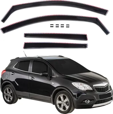 OMAC Winddeflector, regendeflector, compatibel met Opel Combo Life 2018-2024, donker acryl, 2-delig