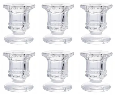 Glaskerzenhalter-Set, 6 Stück, für Hochzeit & Weihnachten