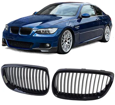 Kühlergrill Performance SCHWARZ GLANZ für BMW 3er E92 E93 2005-2009 Coupe Cabrio – Produktansicht