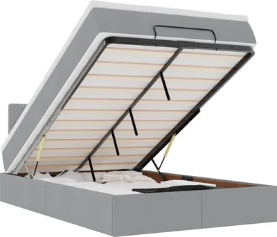 Immagine prodotto di vidaXL Ottoman letto con materasso grigio chiaro 120x190 cm tessuto