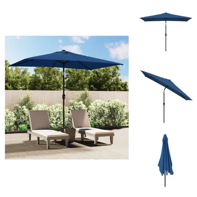 Immagine prodotto di vidaXL Ombrellone con asta in metallo 300x200 cm azzurro - Ombrelloni e tende da sole