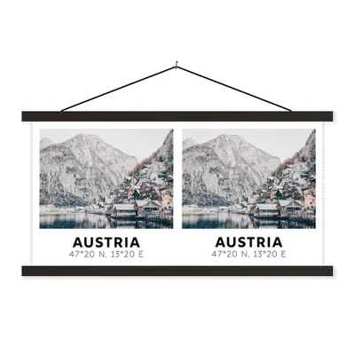 Produktbild von MuchoWow® Textilposter Österreich - Alpen - Wasser - Berg 120x60 cm mit schwarzem Rahmen - Dekoration Schlafzimmer
