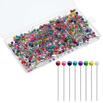 Stecknadeln mit Kugelkopf, 500 Stück, 40 mm, bunt, für Nähen und Basteln