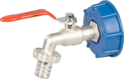 Immagine prodotto di Set Strend Pro, valvola 3/4" + riduzione in plastica 60 mm + scarico 1", per serbatoio IBC, zincato