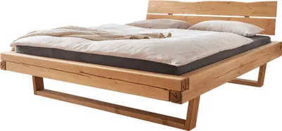 Produktbild von Balkenbett Massivholzbett Fichte gebeizt geölt massiv 140 x 200 cm - BEKE - Die Möbelfundgrube