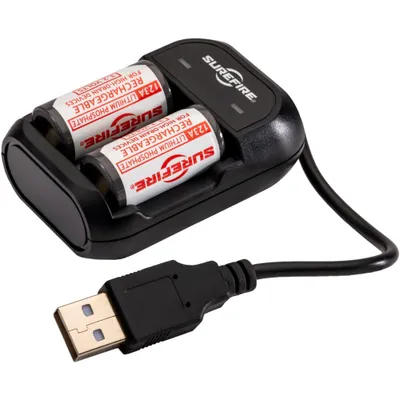 Produktbild von Surefire Ladegerät Set 123A Rechargable 2er Pack Battery