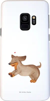 Produktbild von Mr. & Mrs. Panda Samsung Galaxy S9 Handyhülle Hund Dackel - Weiß - Geschenk, Herz, Dachshund, Sprüche, Hülle, Cover, Handy Schutzhülle, Süß, Smartphone