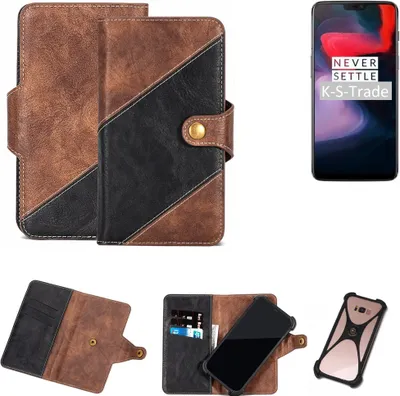 Produktbild von K-S-Trade Handy Hülle Schutz Hülle Schutzhülle Bookstyle Case kompatibel mit OnePlus 6 Handy Cover Hülle Schutztasche 1x