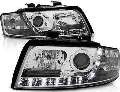 Immagine prodotto di Fari diurni a LED di design, compatibili con Audi A4 B6 (2000-2004), cromati