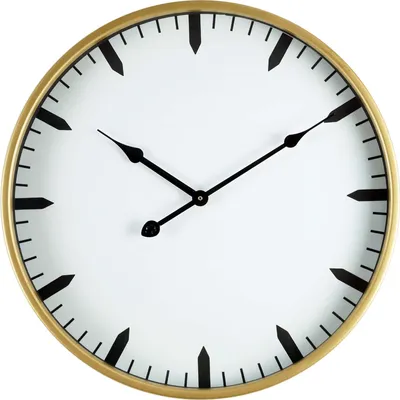 Produktbild von Rebecca Mobili Wanduhr aus Glas und Metall, weiß und gold ø 40 cm