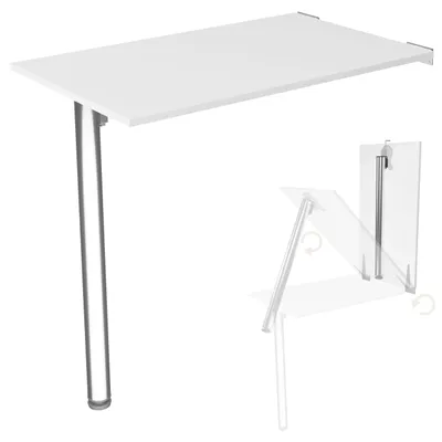 Obrázek produktu pro Nástěnný skládací stůl s nohou stolu stolová deska 80x50 cm v bílé barvě skládací stůl jídelní stůl kuchyňský stůl na zeď stabilní barový stůl