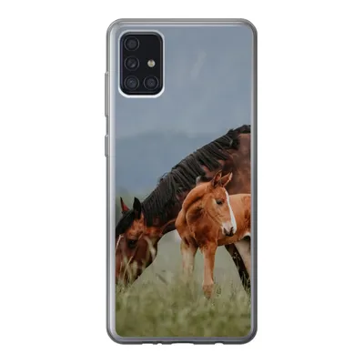 Produktbild von MuchoWow® Handyhülle Schutzhülle Hülle für Samsung Galaxy A52 5G Pferde - Fohlen - Natur Silikon Softcase Handy Hülle - Umschlag